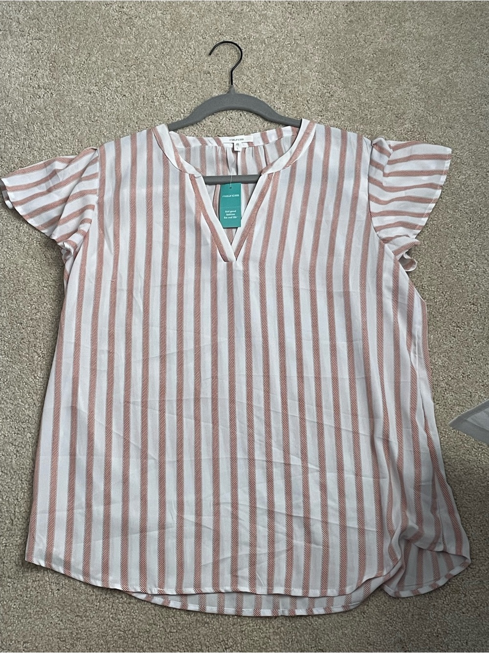 Maurice’s Short-Sleeve V-Neck Stripe Blouse